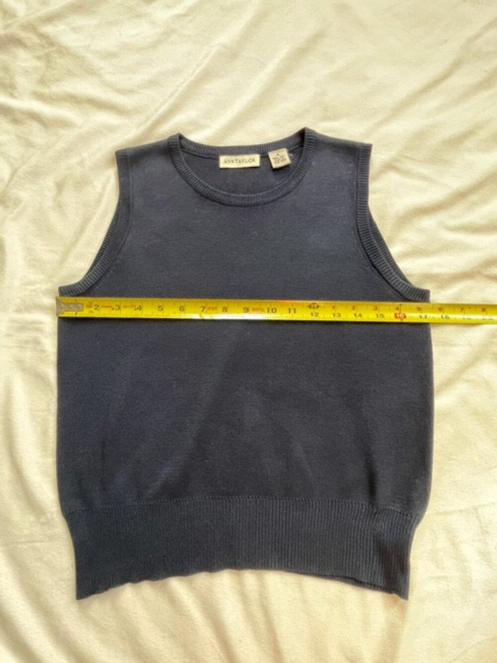 Ann Taylor Cardigan and Tank Sweater Set Women's 100% Silk Navy Blue, Size S - Picture 11 of 11